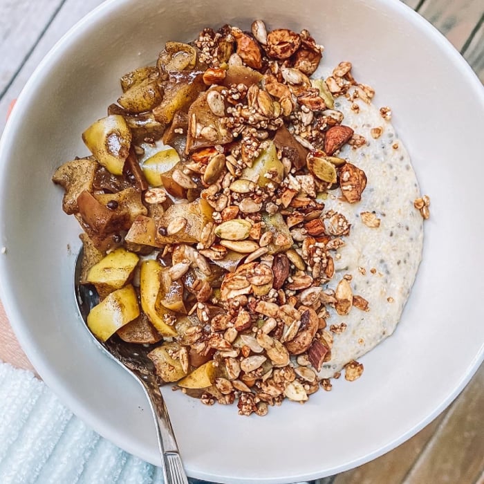 Photo of the Oatmeal porridge with baked apple – recipe of Oatmeal porridge with baked apple on DeliRec