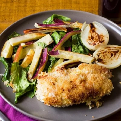 Recipe of CHICKEN IN MUSTARD WITH PANKO AND SWEET POTATOES on the DeliRec recipe website