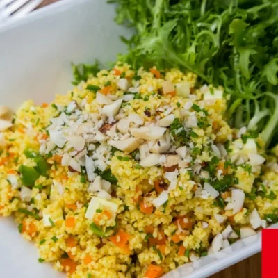 Recipe of Moroccan couscous with saffron and feta cheese on the DeliRec recipe website