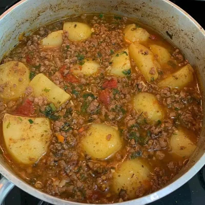Recipe of Minced meat with potato on the DeliRec recipe website