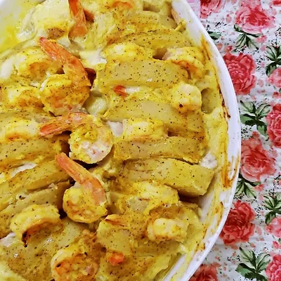 Recipe of Potato Gratin with Shrimp on the DeliRec recipe website