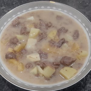 Pot meat with cassava and potatoes