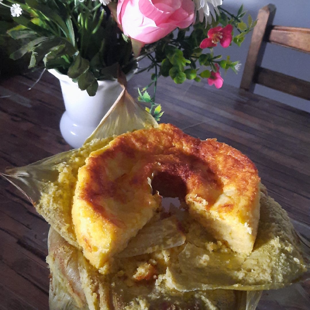 Photo of the Corn cake with cottage cheese (and fresh cheese) baked in straw – recipe of Corn cake with cottage cheese (and fresh cheese) baked in straw on DeliRec