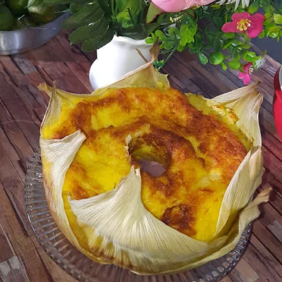 Recipe of Corn cake with cottage cheese (and fresh cheese) baked in straw on the DeliRec recipe website