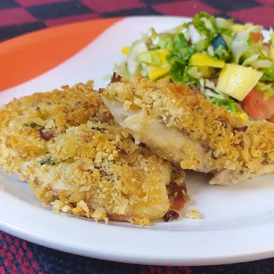 Recipe of Baked fish fillet with cashew nut crust on the DeliRec recipe website