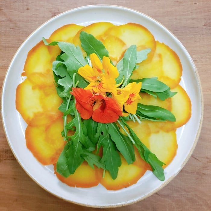 Photo of the Yellow beetroot carpaccio – recipe of Yellow beetroot carpaccio on DeliRec