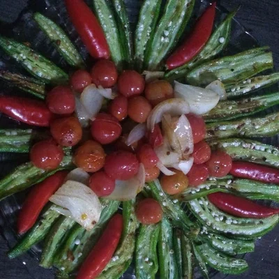 Recipe of grilled okra on the DeliRec recipe website