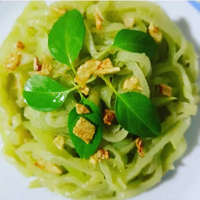 Recipe of Chayote Spaghetti with Garlic and Oil on the DeliRec recipe website
