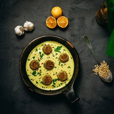 Recipe of Lentil Meatballs in Mustard Sauce on the DeliRec recipe website