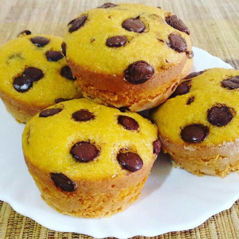 Foto da Muffin de cenoura com gotas de chocolate - receita de Muffin de cenoura com gotas de chocolate no DeliRec