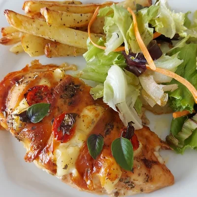 Recipe of Caprese chicken breast on the DeliRec recipe website