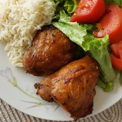 Recipe of On roasted thighs with mustard and honey sauce on the DeliRec recipe website