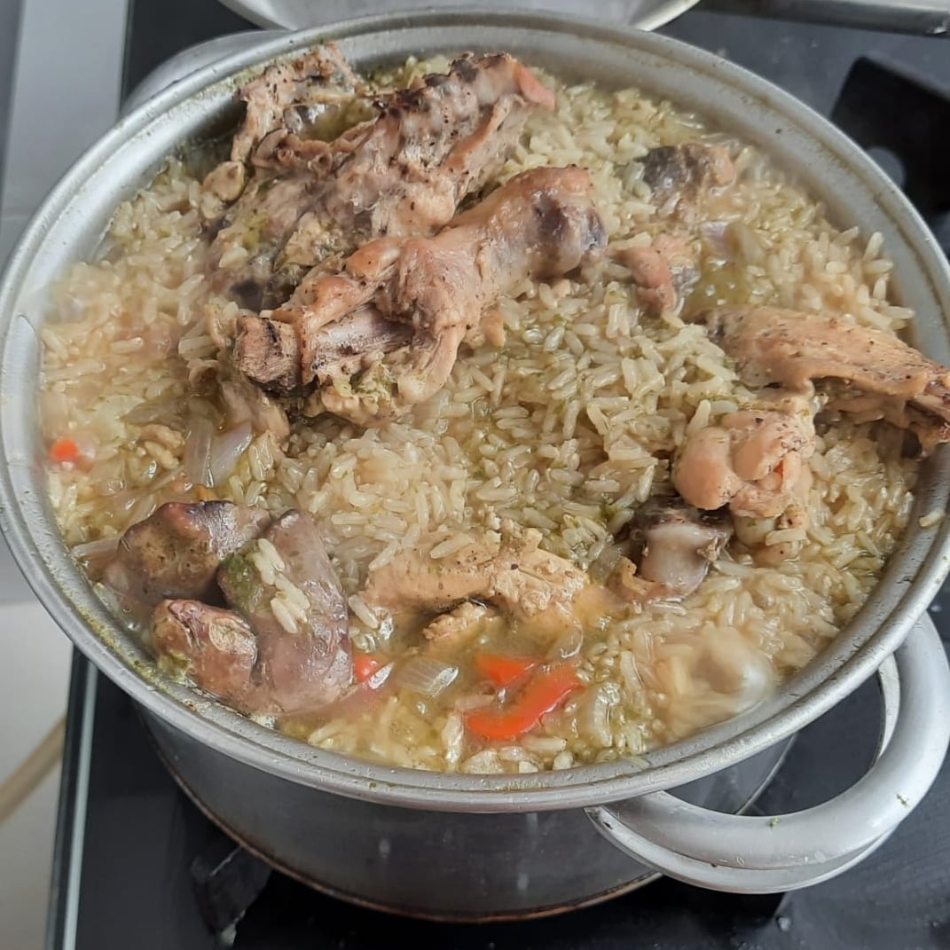Photo of the green rice with chicken – recipe of green rice with chicken on DeliRec