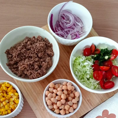 Recipe of Refreshing Chickpea Tuna Salad on the DeliRec recipe website