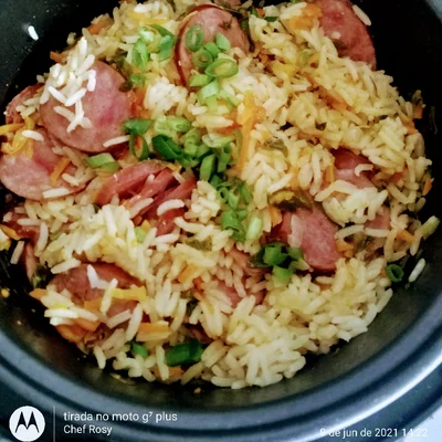 Recipe of rice with pepperoni on the DeliRec recipe website