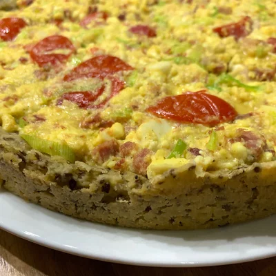 Recipe of Chickpea quiche with ricotta and leek filling on the DeliRec recipe website