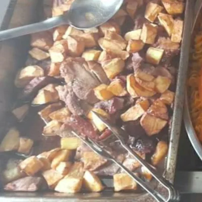 Recipe of Fried cassava with meat and fried chicken breast on the DeliRec recipe website