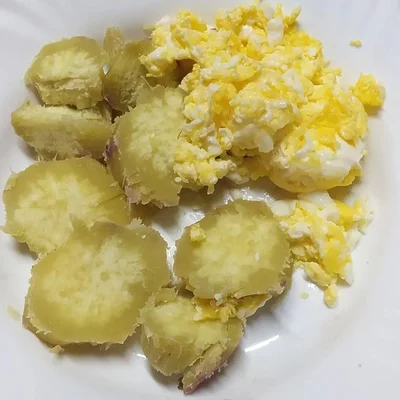 Recipe of Sweet potato with scrambled eggs on the DeliRec recipe website