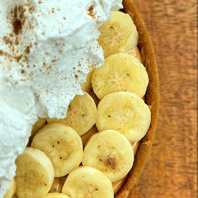 Foto da Torta de banana com doce de leite tipo Banoffee  - receita de Torta de banana com doce de leite tipo Banoffee  no DeliRec