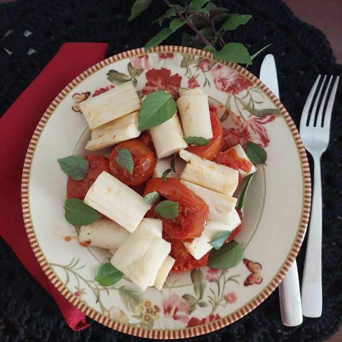 Foto da Salada assada de tomate e palmito - receita de Salada assada de tomate e palmito no DeliRec