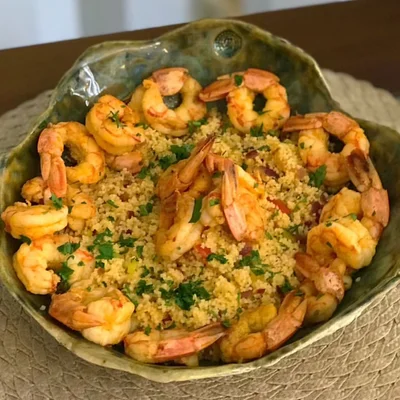 Recipe of Moroccan couscous with shrimp on the DeliRec recipe website