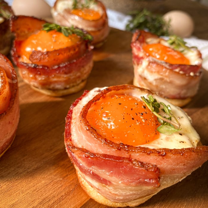Foto da Cestinha de bacon com ovo - receita de Cestinha de bacon com ovo no DeliRec