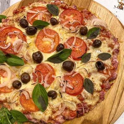 Recipe of Sausage pizza (no dough) on the DeliRec recipe website