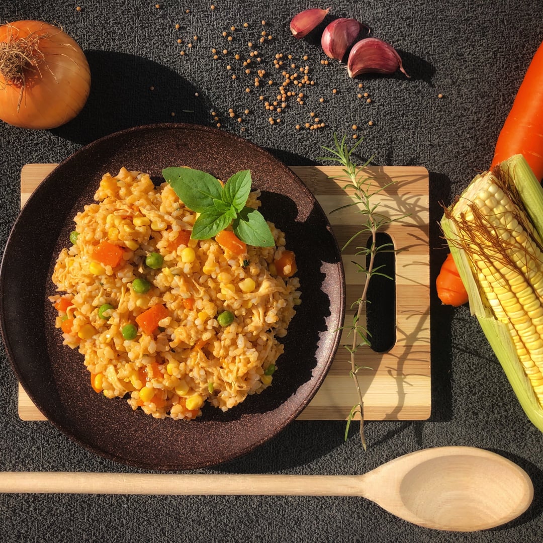 Photo of the Wholemeal chicken risotto with vegetables – recipe of Wholemeal chicken risotto with vegetables on DeliRec