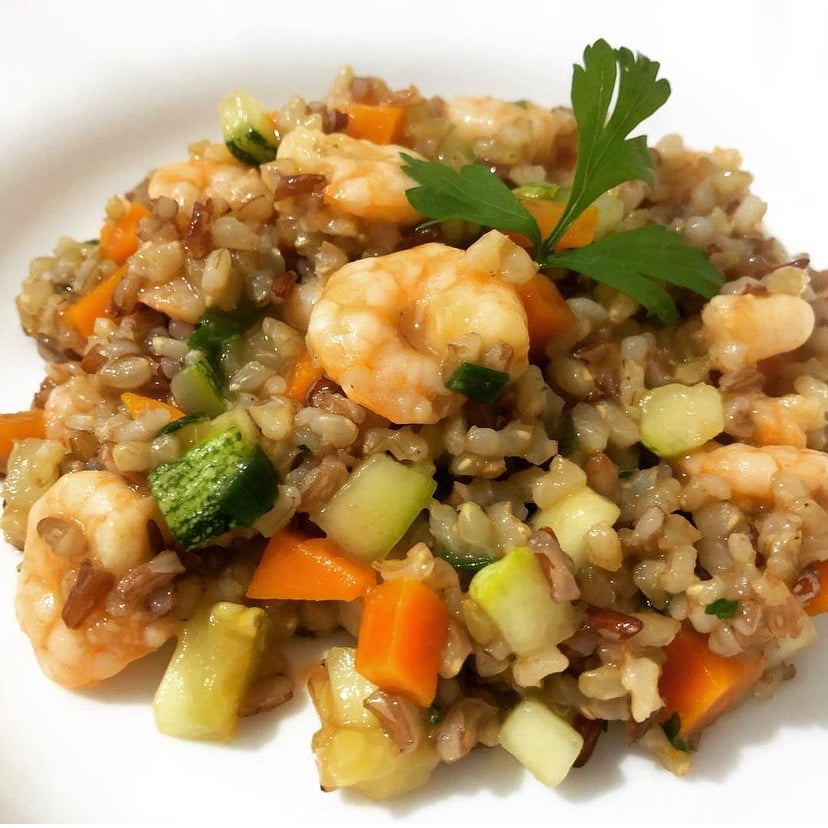 Photo of the Wholemeal shrimp risotto with vegetables – recipe of Wholemeal shrimp risotto with vegetables on DeliRec