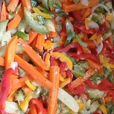 Recipe of Super Healthy and Tasty Roasted Vegetables on the DeliRec recipe website