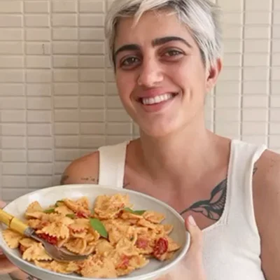 Recipe of Vegan feta pasta on the DeliRec recipe website