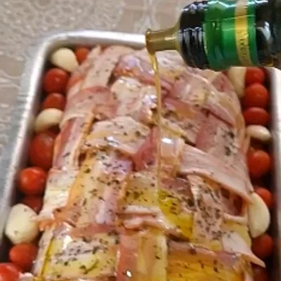 Recipe of Meat roulade wrapped in bacon on the DeliRec recipe website