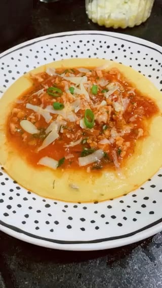 Photo of the Polenta with sausage ragu – recipe of Polenta with sausage ragu on DeliRec