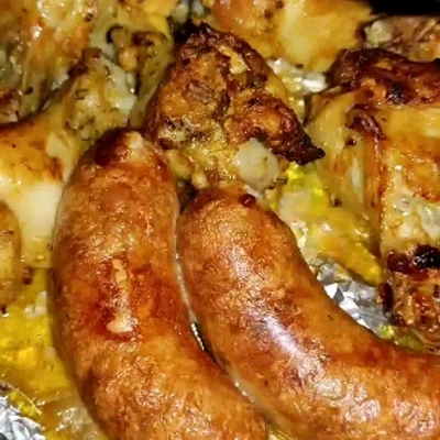 Recipe of Drumet and sausage in the Air fryer on the DeliRec recipe website