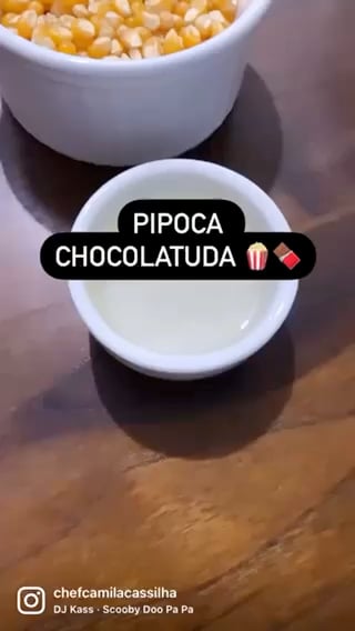 Foto da Pipoca chocolatuda 🍿🍫 - receita de Pipoca chocolatuda 🍿🍫 no DeliRec