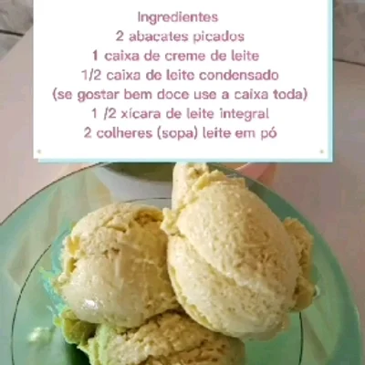 Receita de Sorvete de abacate  no site de receitas DeliRec
