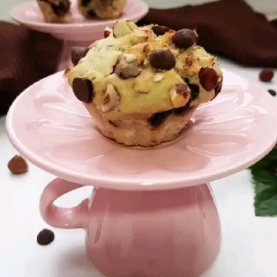 Recette de Muffin aux noisettes aux pépites de chocolat sur le site de recettes DeliRec